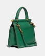 COACH®,MINI WILLIS,Leather,Mini,Brass/Green,Angle View