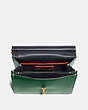 COACH®,WILLIS TOP HANDLE 18,Smooth Leather,Medium,Brass/Hunter Green,Inside View,Top View