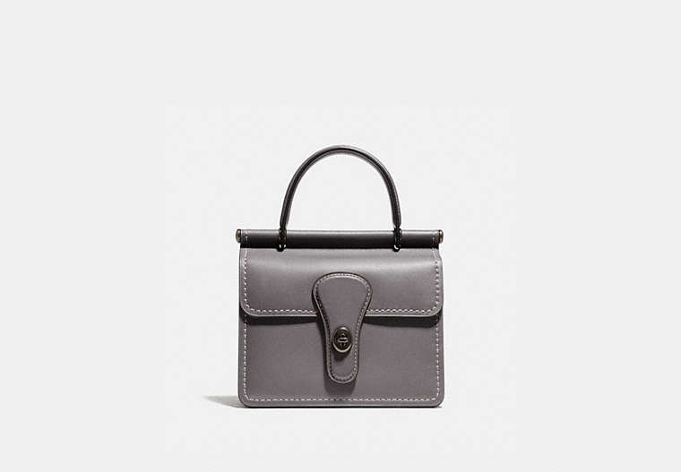 COACH®,WILLIS TOP HANDLE 18,Smooth Leather,Medium,Pewter/Heather Grey,Front View