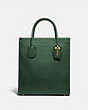 COACH®,CASHIN CARRY TOTE,Leather,X-Large,Brass/Hunter Green,Front View