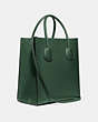 COACH®,CASHIN CARRY TOTE,Leather,X-Large,Brass/Hunter Green,Angle View