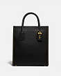 COACH®,CASHIN CARRY TOTE,Leather,X-Large,Brass/Black,Front View