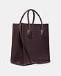 COACH®,CASHIN CARRY TOTE,Leather,X-Large,Pewter/Oxblood,Angle View