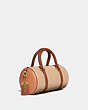 COACH®,BARREL BAG IN COLORBLOCK,Leather,Medium,Brass/Sunrise Multi,Angle View