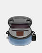COACH®,TRAIL BAG IN COLORBLOCK,Leather,Small,Pewter/Cornflower Multi,Inside View,Top View