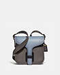 COACH®,COURIER BAG IN COLORBLOCK,Leather,Medium,Pewter/Cornflower Multi,Front View