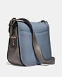 COACH®,COURIER BAG IN COLORBLOCK,Leather,Medium,Pewter/Cornflower Multi,Angle View