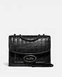 COACH®,MELODY SHOULDER BAG WITH QUILTING,Leather,Pewter/Black,Front View