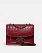 COACH®,MELODY SHOULDER BAG WITH QUILTING,Leather,Pewter/Deep Red,Front View