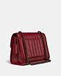 COACH®,MELODY SHOULDER BAG WITH QUILTING,Leather,Pewter/Deep Red,Angle View