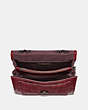 COACH®,MELODY SHOULDER BAG WITH QUILTING,Leather,Pewter/Deep Red,Inside View,Top View