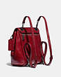 COACH®,MELODY BACKPACK WITH QUILTING,Leather,Small,Pewter/Deep Red,Angle View