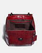 COACH®,MELODY BACKPACK WITH QUILTING,Leather,Small,Pewter/Deep Red,Inside View,Top View