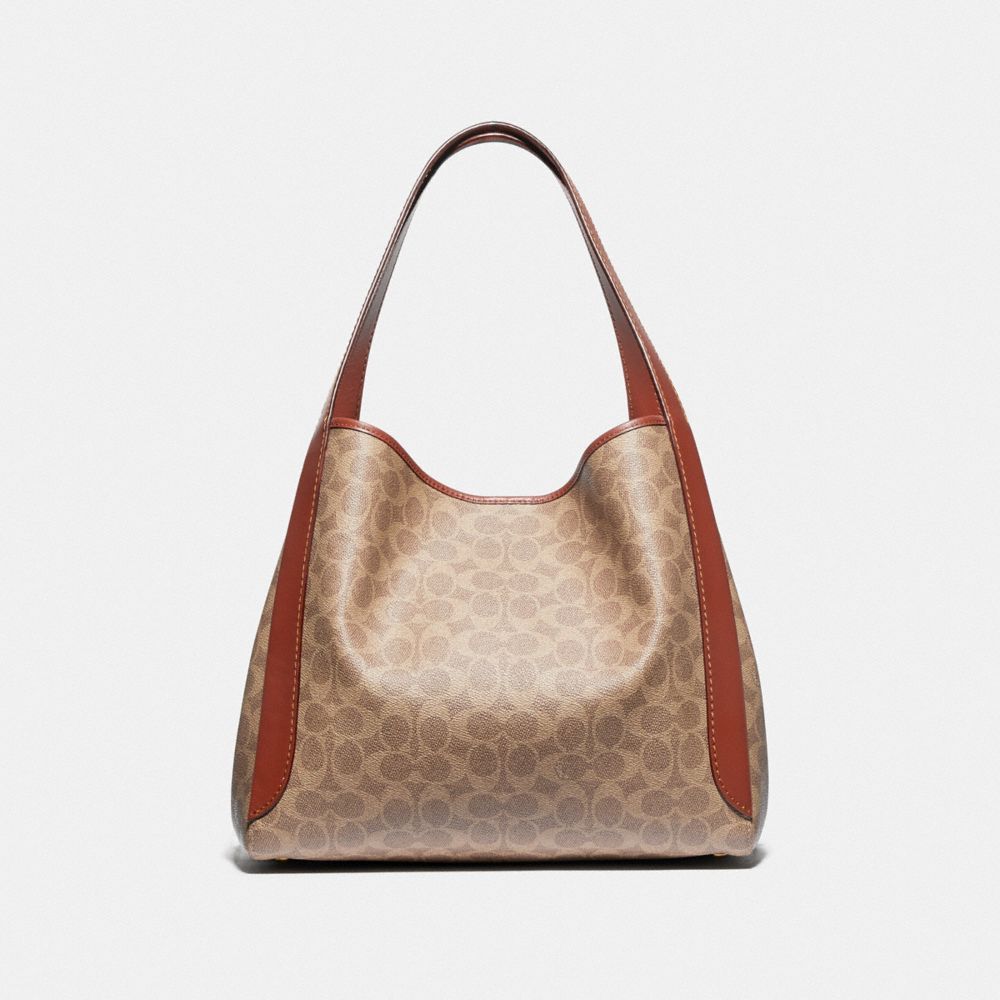 COACH®,HADLEY HOBO IN SIGNATURE CANVAS,Coated Canvas,Medium,Brass/Tan/Rust,Back View