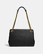COACH®,BRYANT CONVERTIBLE CARRYALL,Smooth Leather/Pebble Leather/Suede,Large,Brass/Black,Back View