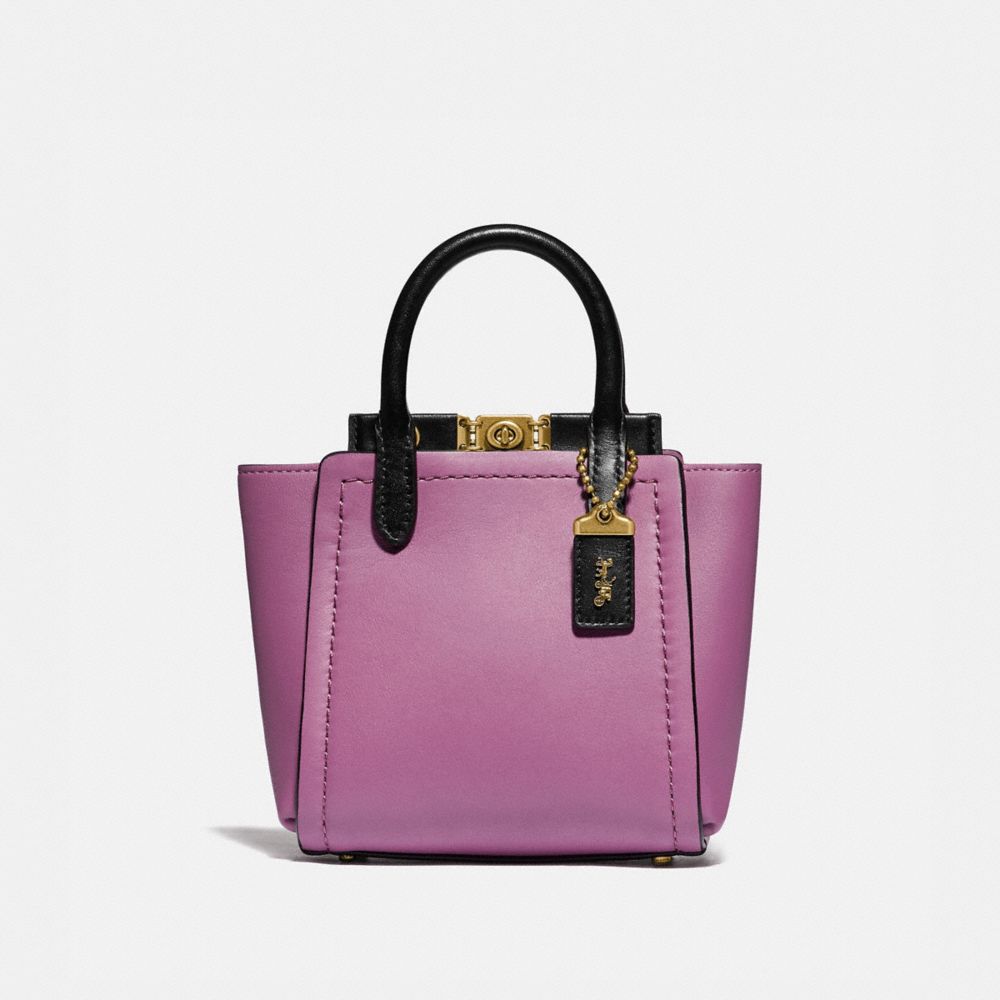 COACH®,TROUPE TOTE 16 IN COLORBLOCK,Leather,Medium,Brass/Lilac Berry Multi,Front View image number 0