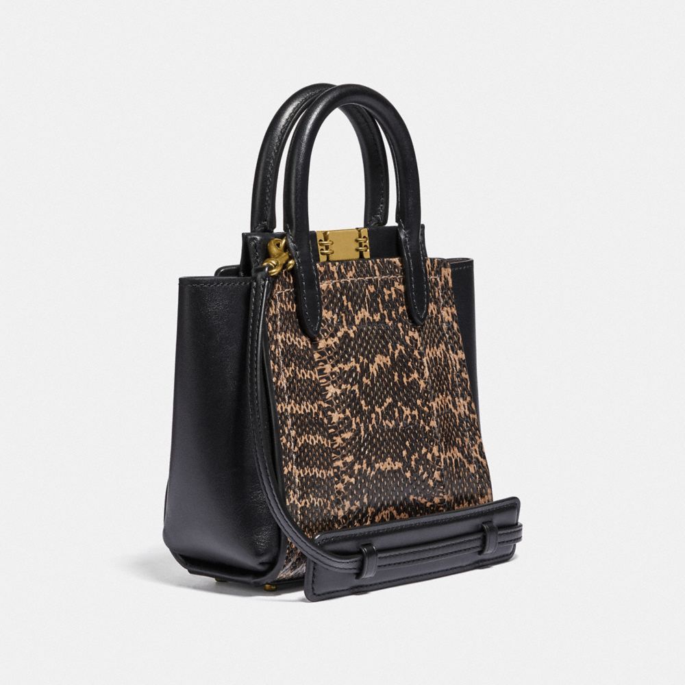 COACH®,Troupe Tote 16 In Snakeskin,,Angle View