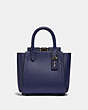 COACH®,TROUPE TOTE 16,Leather,Medium,Pewter/Cadet,Front View