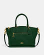COACH®,ELISE SATCHEL,Pebbled Leather,Brass/Dark Pine,Front View