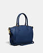 COACH®,ELISE SATCHEL,Pebbled Leather,Medium,Brass/Deep Blue,Angle View
