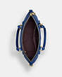 COACH®,ELISE SATCHEL,Pebbled Leather,Medium,Brass/Deep Blue,Inside View,Top View