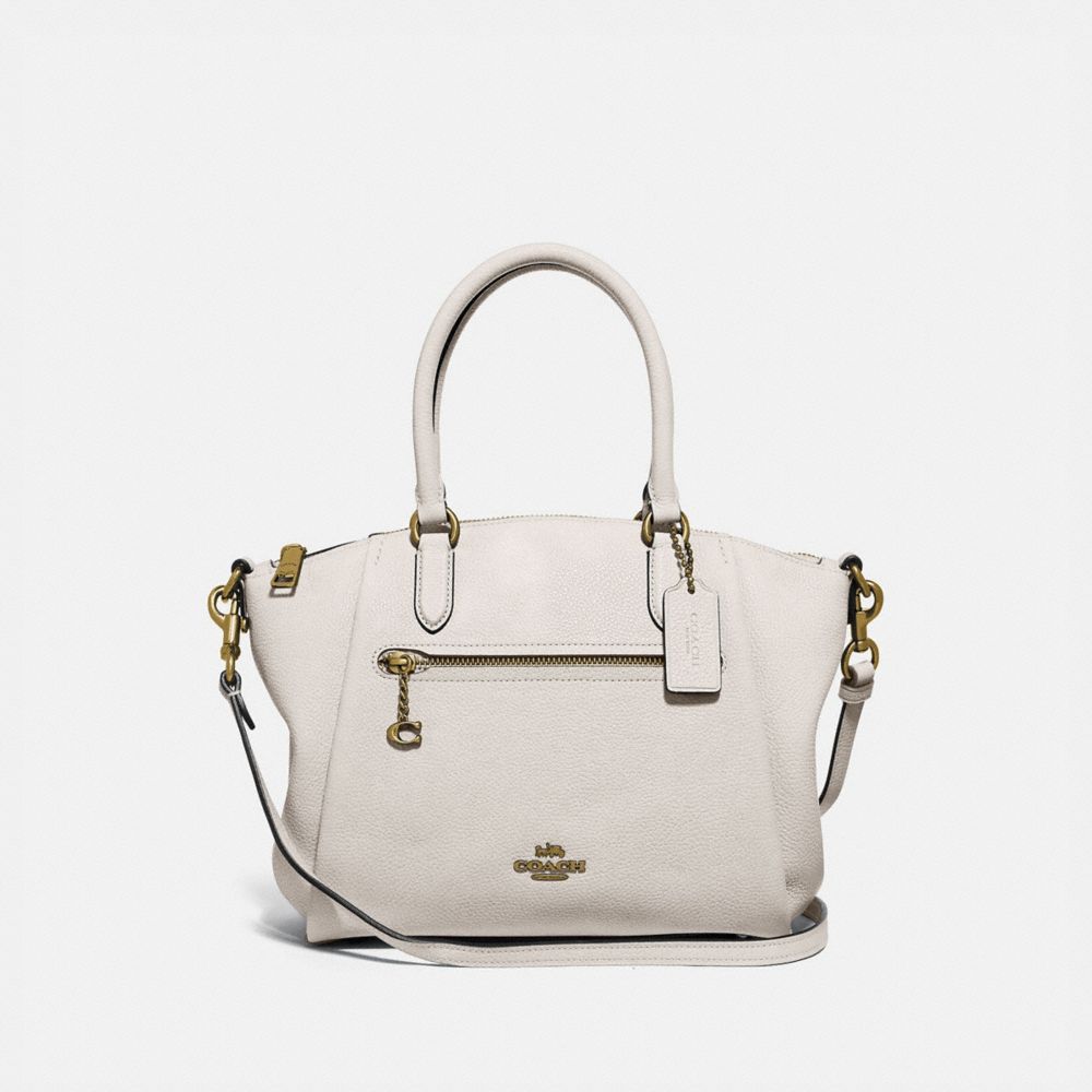 COACH®,ELISE SATCHEL BAG,Medium,Gold/Chalk,Front View