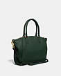 COACH®,ELISE SATCHEL,Pebbled Leather,Medium,Gold/Amazon Green,Angle View