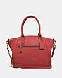 COACH®,ELISE SATCHEL BAG,Pebbled Leather,Medium,Gold/Tangerine,Front View