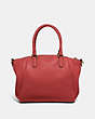 COACH®,ELISE SATCHEL BAG,Pebbled Leather,Medium,Gold/Tangerine,Back View