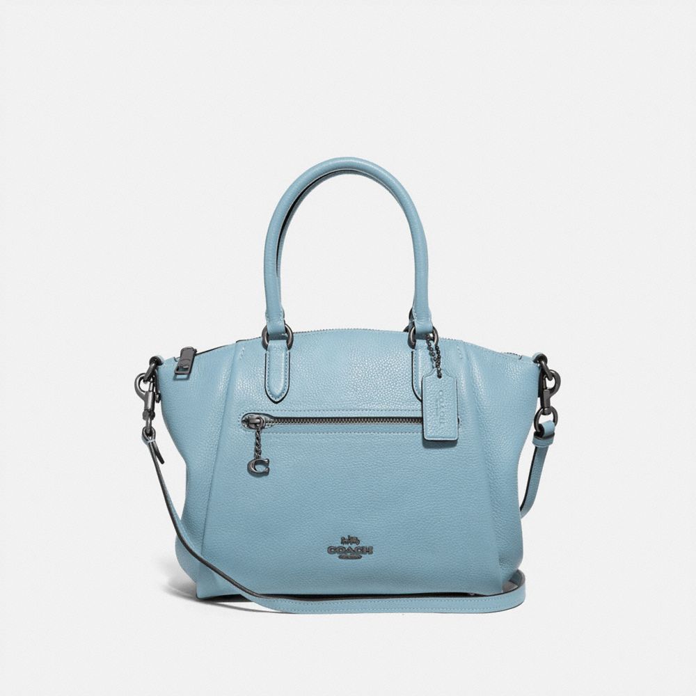 COACH®,Polished Pebble Leather Elise Satchel,,Front View