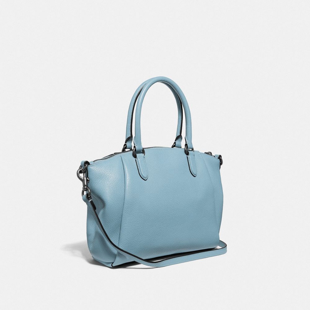 COACH®,Polished Pebble Leather Elise Satchel,,Angle View