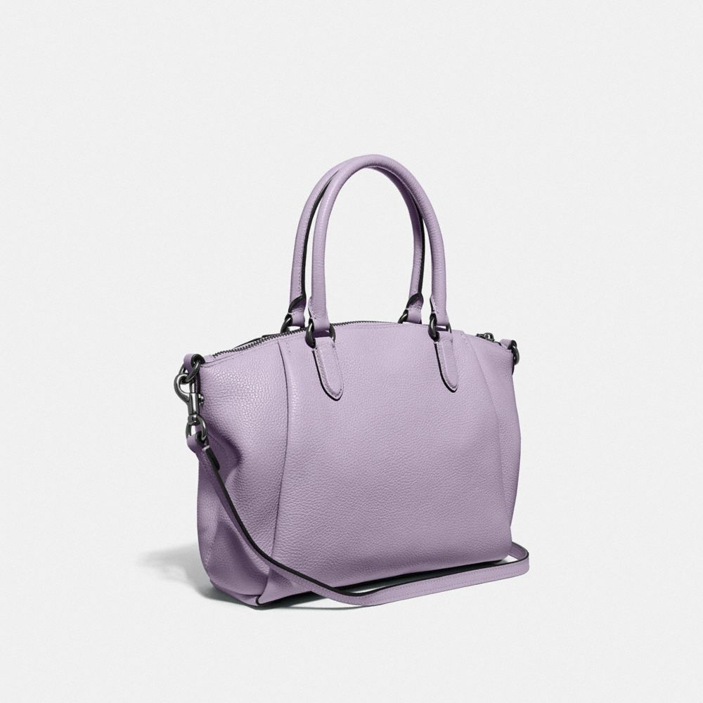 COACH®,SACOCHE ELISE,Cuir galet poli,Bronze/Lilas doux,Angle View