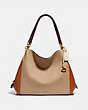 COACH®,DALTON 31 IN COLORBLOCK,Leather,Brass/Taupe Ginger Multi,Front View
