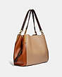 COACH®,DALTON 31 IN COLORBLOCK,Leather,Brass/Taupe Ginger Multi,Angle View