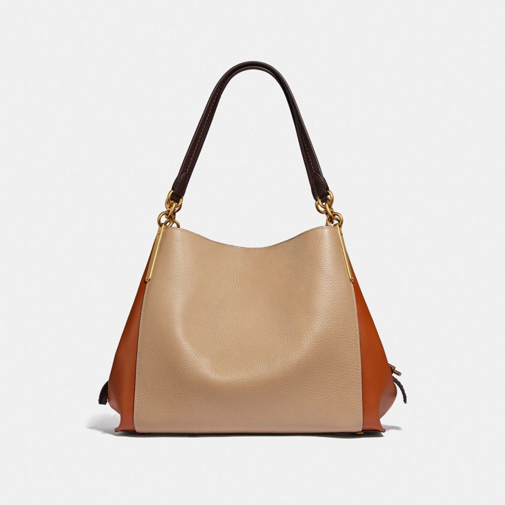 COACH Dalton Blocked Denim & Leather Shoulder Bag - Macy's