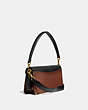 COACH®,TABBY SHOULDER BAG 26 WITH RIVETS,Smooth Leather/Pebble Leather/Suede,Medium,Brass/Black Multi,Angle View