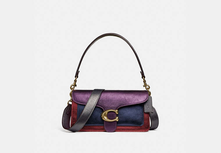 COACH®,TABBY SHOULDER BAG 26 IN COLORBLOCK,Smooth Leather,Medium,Brass/Multi,Front View