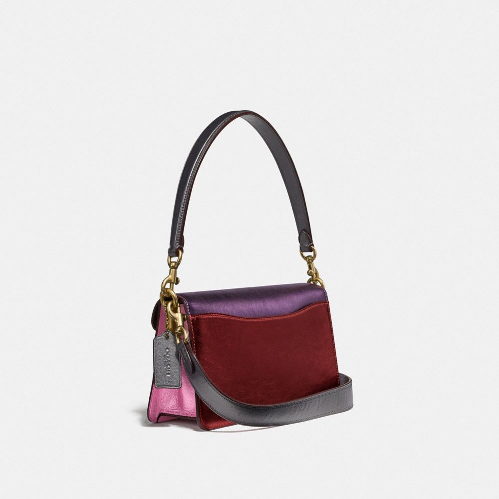 COACH®,TABBY SHOULDER BAG 26 IN COLORBLOCK,Smooth Leather,Medium,Brass/Multi,Angle View