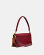 COACH®,TABBY SHOULDER BAG 26 WITH TEA ROSE,Pebble Leather,Medium,Brass/Deep Red,Angle View