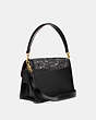 COACH®,TABBY SHOULDER BAG,mixedmaterial,Brass/Black/Black,Angle View
