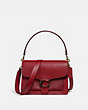 COACH®,TABBY SHOULDER BAG,Smooth Leather/Pebble Leather/Suede,Medium,Brass/Deep Red,Front View