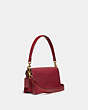 COACH®,TABBY SHOULDER BAG 26,Smooth Leather/Pebble Leather/Suede,Medium,Brass/Deep Red,Angle View