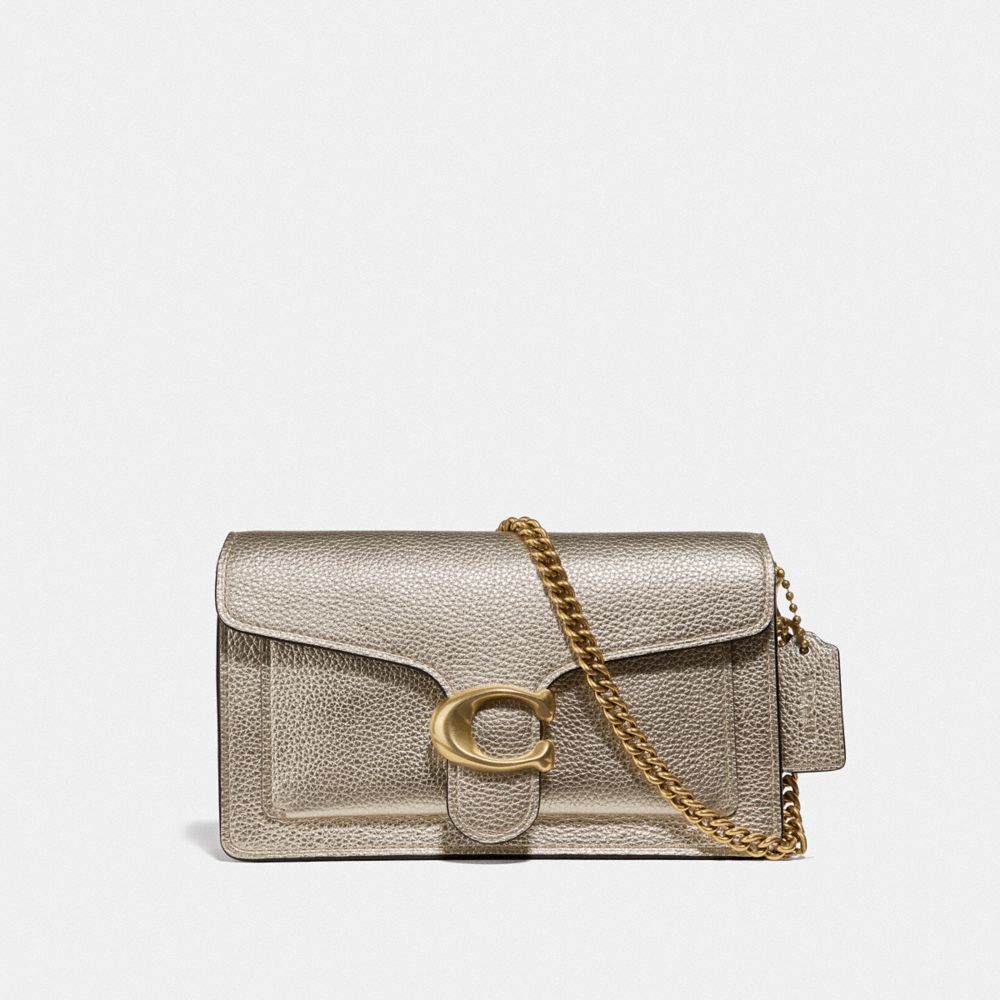 COACH Metallic Leather Tabby Chain Crossbody