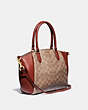 COACH®,ELISE SATCHEL IN SIGNATURE CANVAS,Coated Canvas,Medium,Brass/Tan/Rust,Angle View