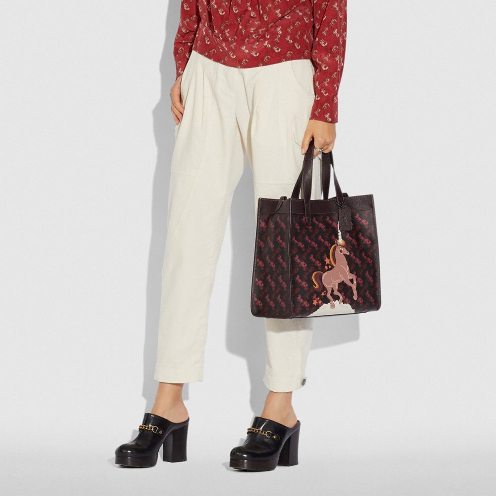 Field Tote With Horse And Carriage Print And Unicorn COACH