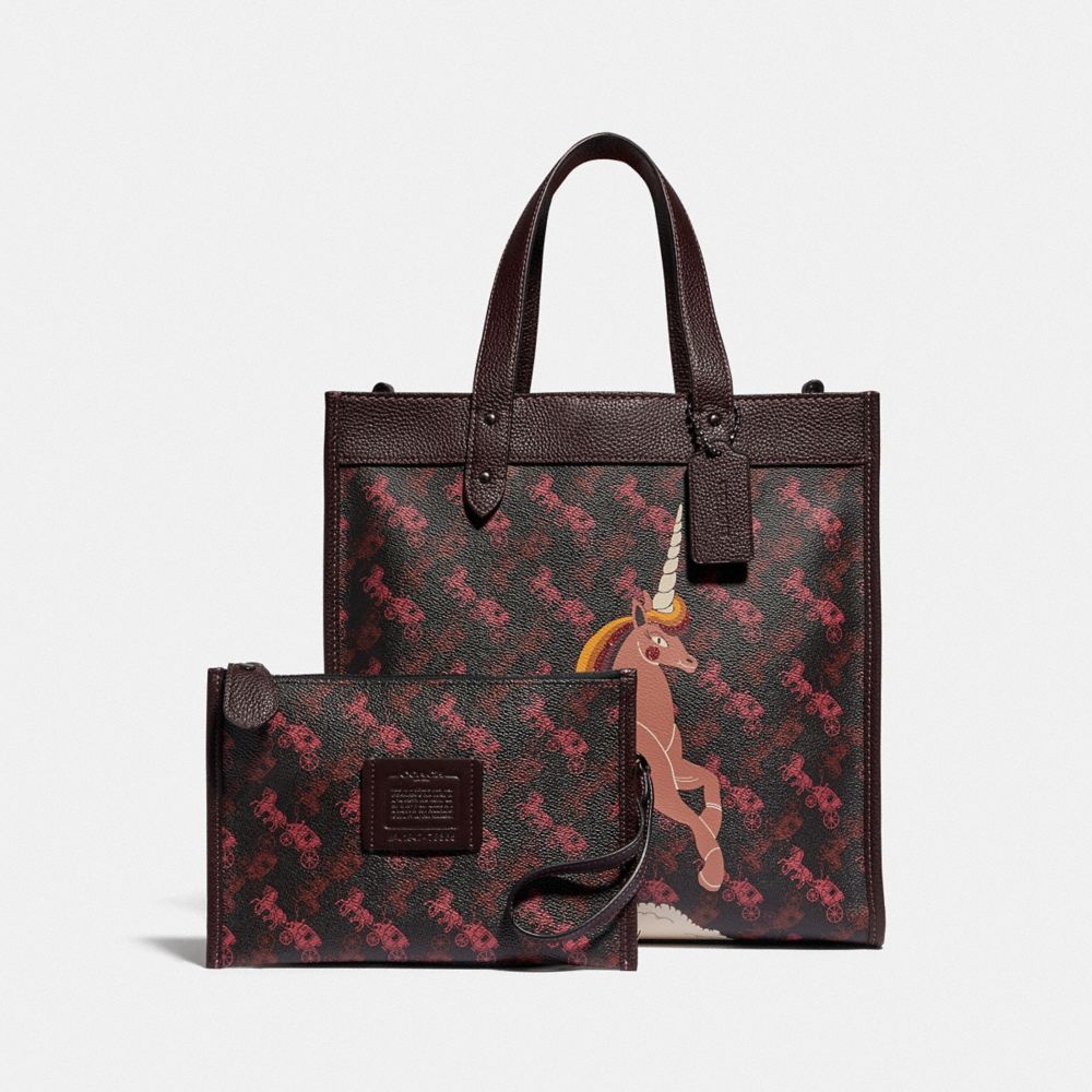 Field Tote With Horse And Carriage Print And Unicorn COACH