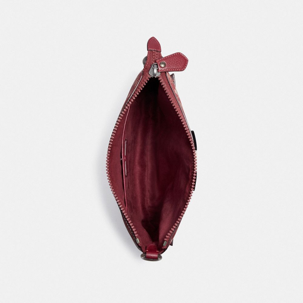COACH®,Olive Crossbody With Horse And Carriage Print And Varsity Stripe,,Inside View,Top View