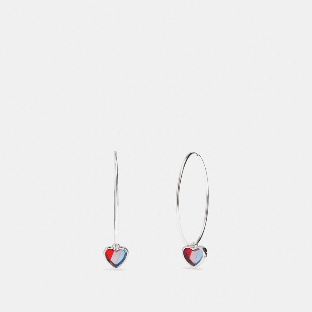 Boucles d'Oreilles Arc-en-Ciel Coeur Pierre