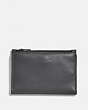 COACH®,BIFOLD ZIP CARD CASE,Smooth Leather,GREY/SILVER,Front View