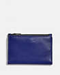 COACH®,BIFOLD ZIP CARD CASE,Smooth Leather,Sport Blue/Silver,Front View